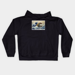 Godzilla vs the great wave off kanagawa Kids Hoodie